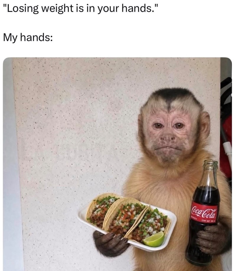 "Losing weight is in your hands." My hands: Coca-Cola SCO CONT NET