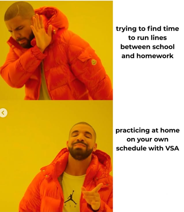 trying to find time to run lines between school and homework practicing at home on your own schedule with VSA