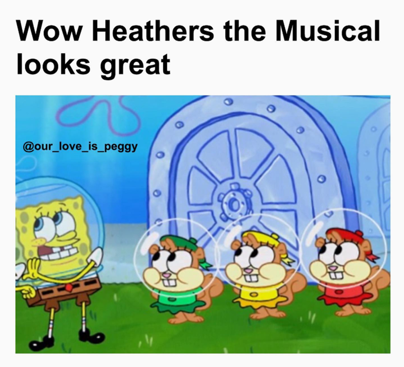 Wow Heathers the Musical looks great @our_love_is_peggy