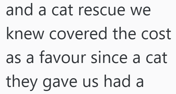 and a cat rescue we knew covered the cost as a favour since a cat they gave us had a