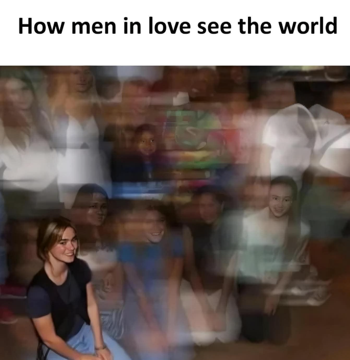 How men in love see the world