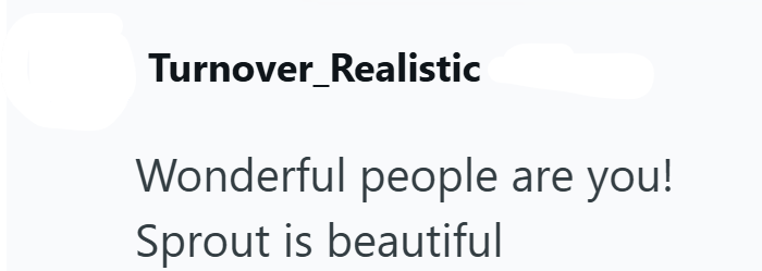 Turnover_Realistic Wonderful people are you! Sprout is beautiful