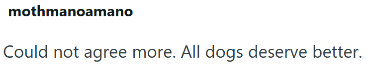 mothmanoamano Could not agree more. All dogs deserve better.