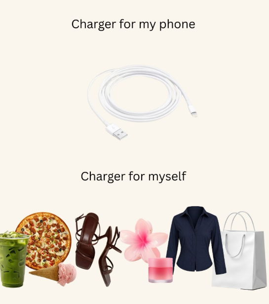 Charger for my phone Charger for myself