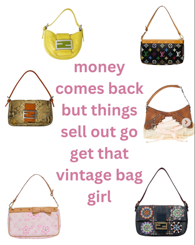 H B 田田田 x E money comes back but things sell out go get that vintage bag girl