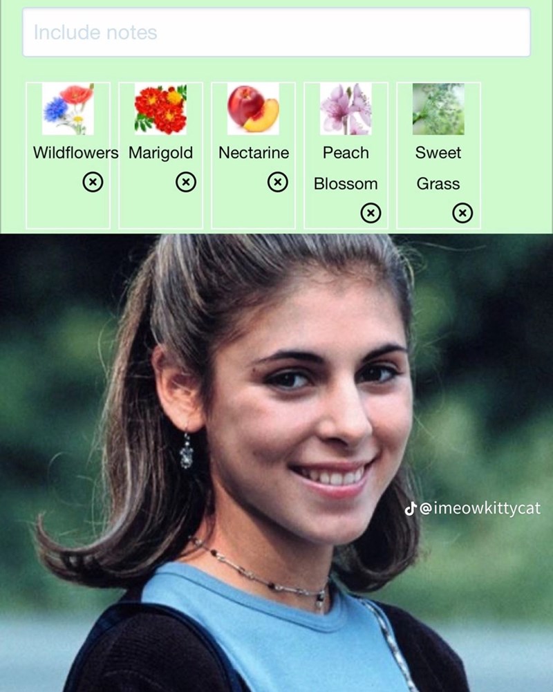 Include notes Wildflowers Marigold Nectarine Peach Sweet ☑ Blossom Grass @imeowkittycat
