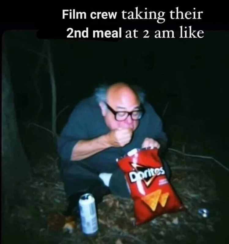 Film crew taking their 2nd meal at 2 am like Dorites