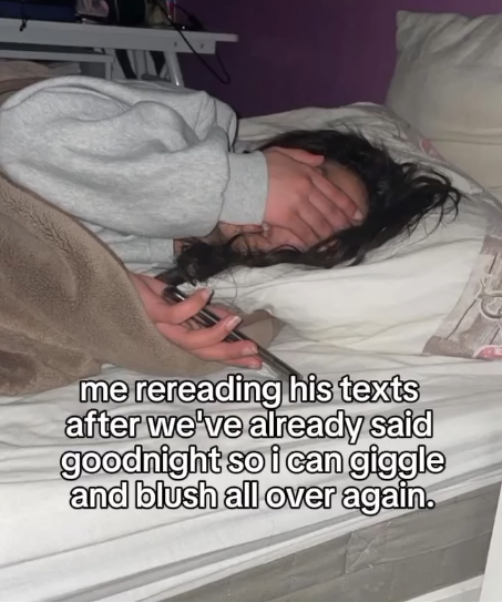 me rereading his texts after we've already said goodnight so i can giggle and blush all over again.