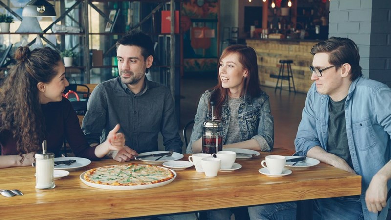 Boyfriend takes credit for his girlfriend's idea in front of her and his friends. 