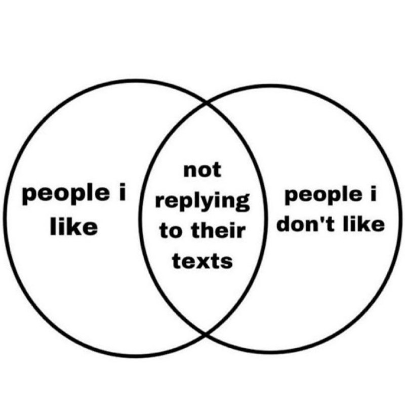 not people i replying like to their texts people i don't like
