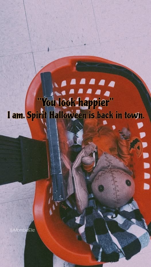 "You look happier" I am. Spirit Halloween is back in town. @MombieElle Treat
