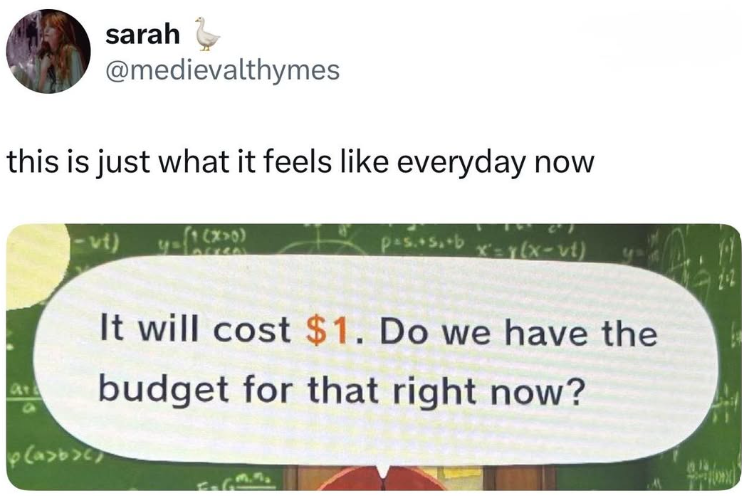 sarah @medievalthymes this is just what it feels like everyday now -vt) 1(810) pas.+s.+b x=3(x-vt) at (a>b>c) It will cost $1. Do we have the budget for that right now?