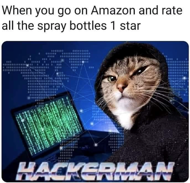When you go on Amazon and rate all the spray bottles 1 star 22222 1937 HACKERMAN