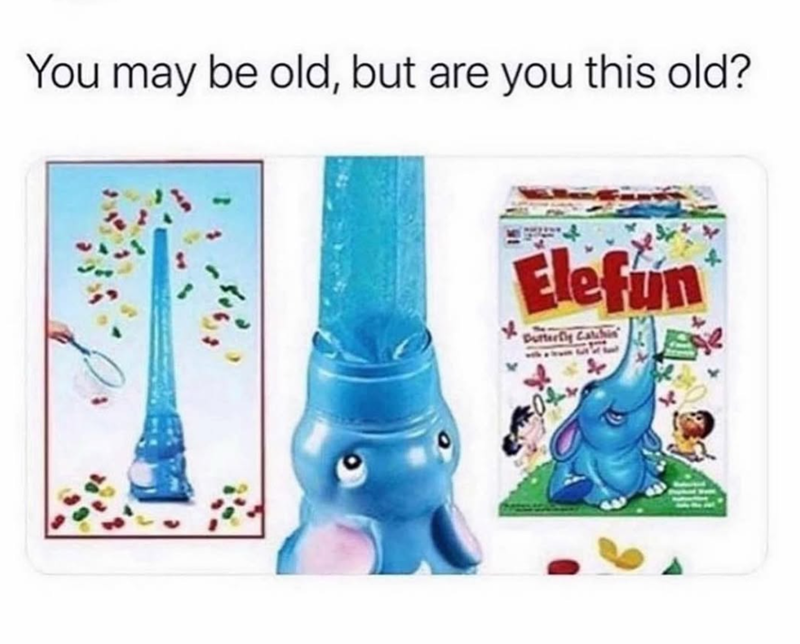 You may be old, but are you this old? Elefun Butterfly Catchin