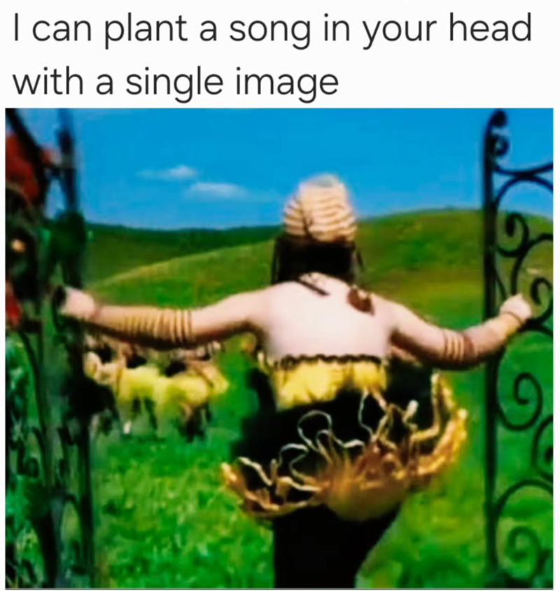 I can plant a song in your head with a single image གས