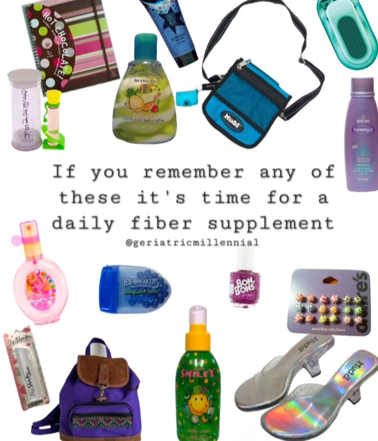 HOT CHOCOLATE MPITSH h Mudd THERMILK If you remember any of these it's time for a daily fiber supplement @geriatricmillennial Shades Flip Shades ICE BREAKERS Liquid lo BON BONS SMILEY sensit re's Mudd