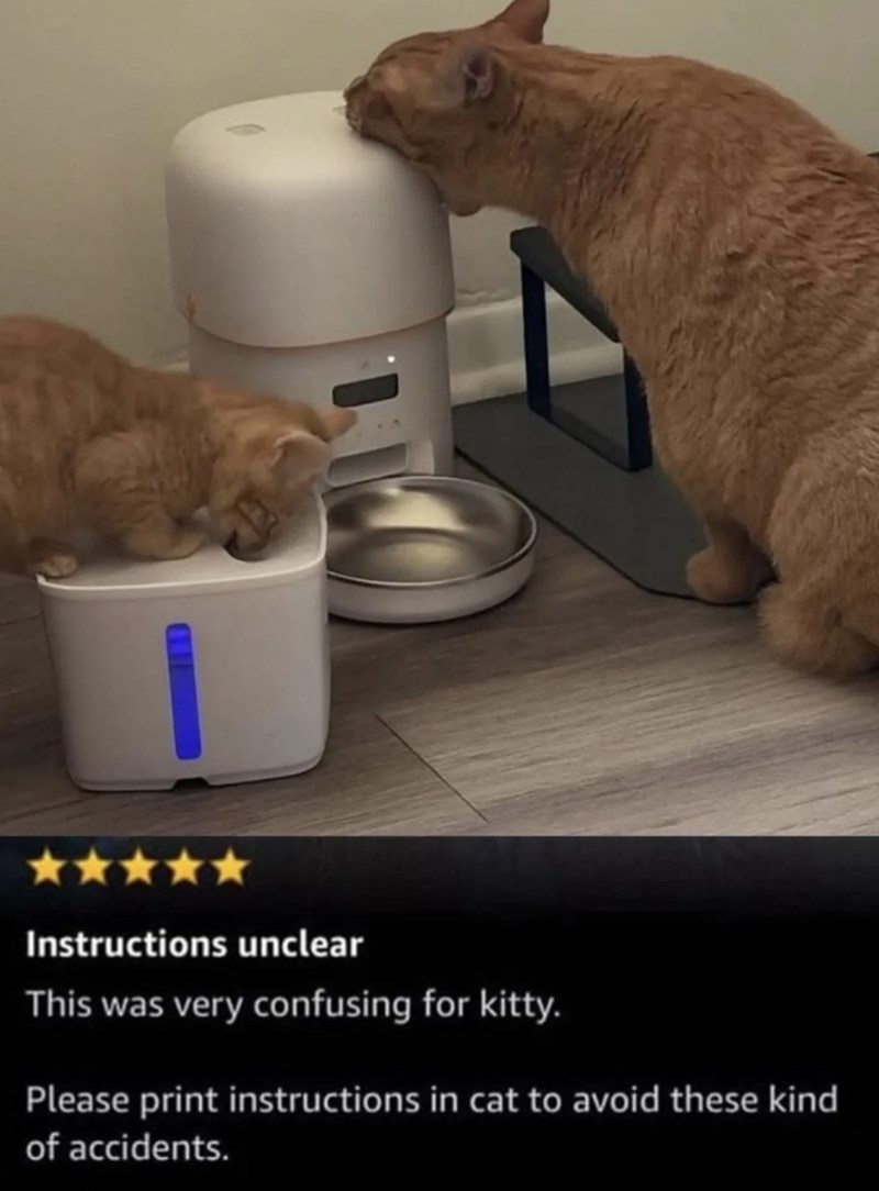 Instructions unclear This was very confusing for kitty. Please print instructions in cat to avoid these kind of accidents.