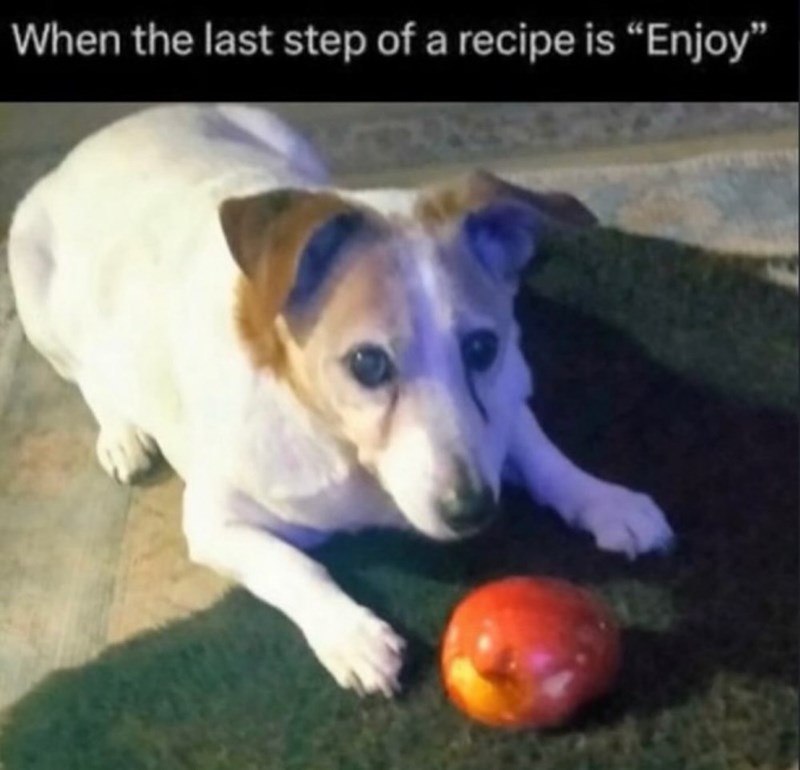When the last step of a recipe is "Enjoy"