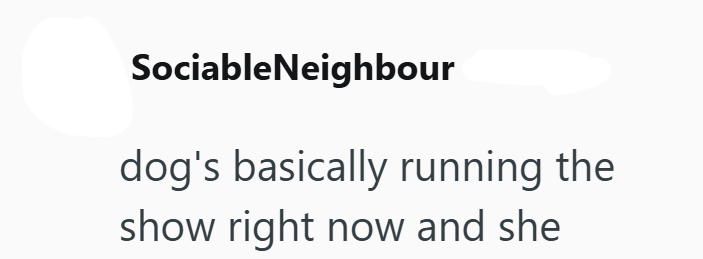 SociableNeighbour dog's basically running the show right now and she