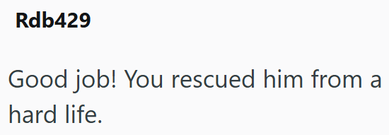 Rdb429 Good job! You rescued him from a hard life.