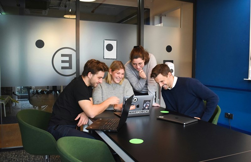 team working with a computer