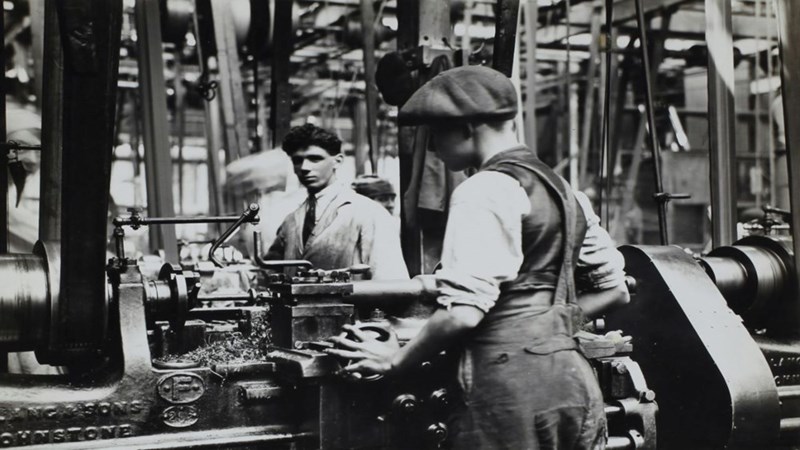People working at an industrial plant. Representation.