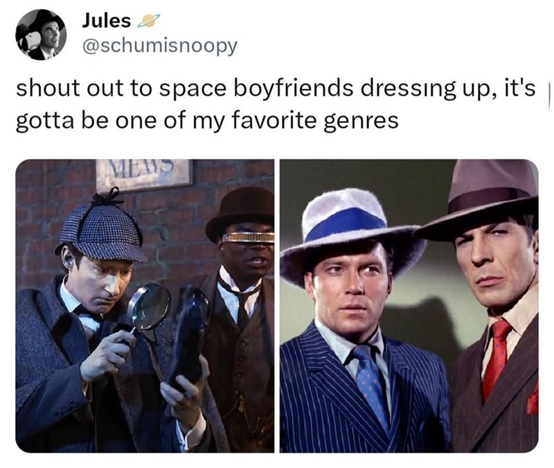 Jules @schumisnoopy shout out to space boyfriends dressing up, it's gotta be one of my favorite genres NEWS