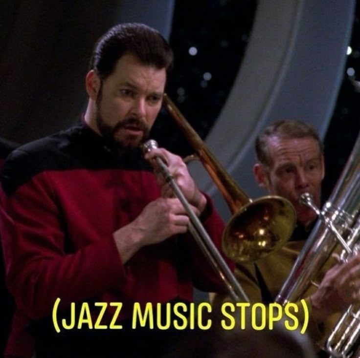 (JAZZ MUSIC STOPS)