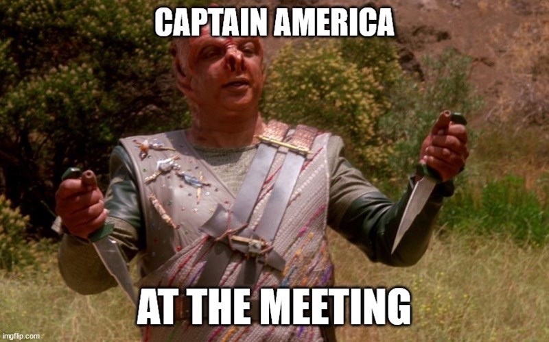 imgflip.com CAPTAIN AMERICA AT THE MEETING