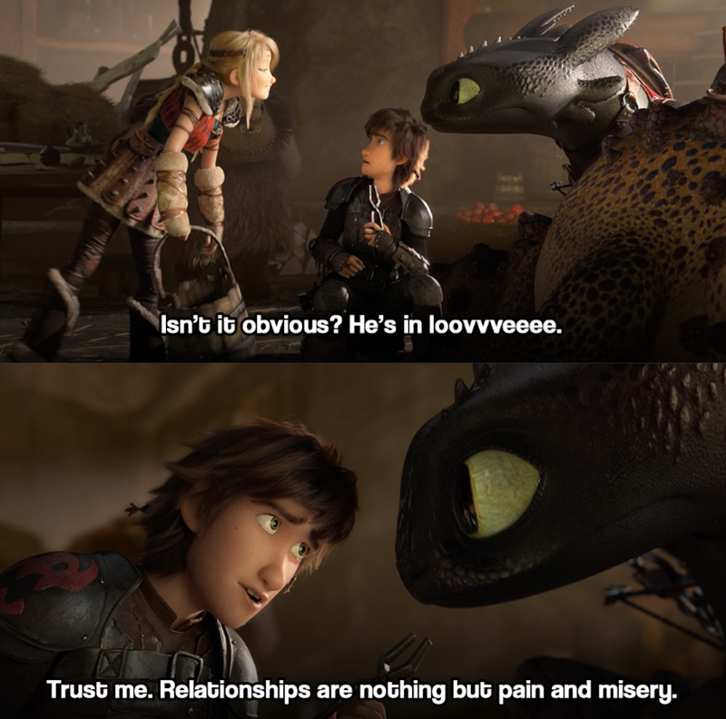 Isn't it obvious? He's in loovvveeee. Trust me. Relationships are nothing but pain and misery.