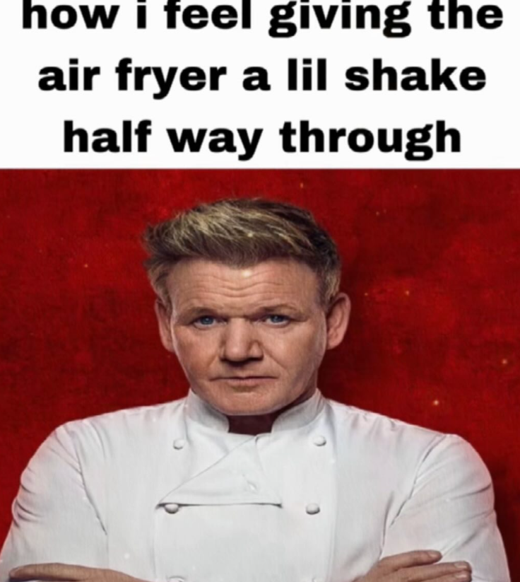 how i feel giving the air fryer a lil shake half way through