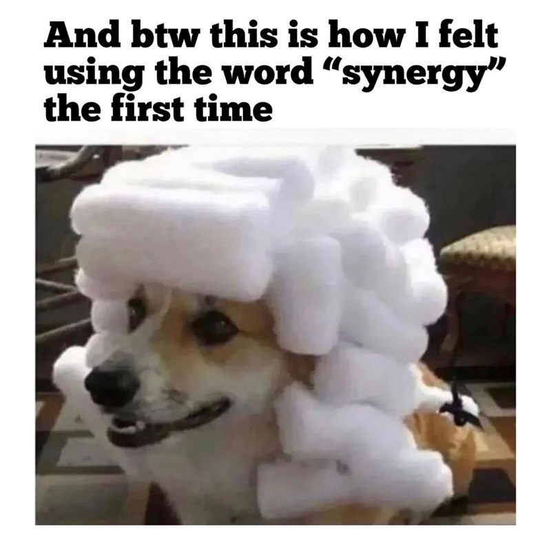 And btw this is how I felt using the word "synergy" the first time