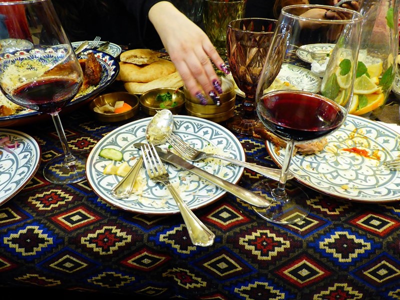 a table after a meal