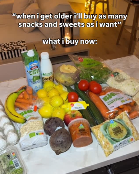 "when i get older i'll buy as many snacks and sweets as i want" what i buy now: COCON WATER kefir CITROENIN Bi ZUURK