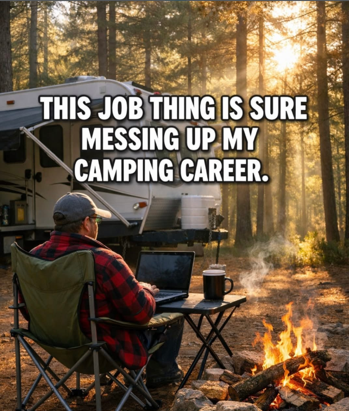 THIS JOB THING IS SURE MESSING UP MY CAMPING CAREER.
