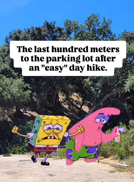 The last hundred meters to the parking lot after an "easy" day hike.