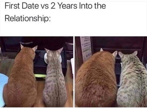 First Date vs 2 Years Into the Relationship: