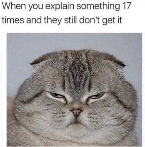 When you explain something 17 times and they still don't get it
