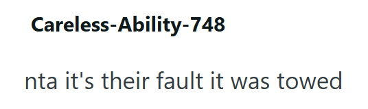 Careless-Ability-748 nta it's their fault it was towed