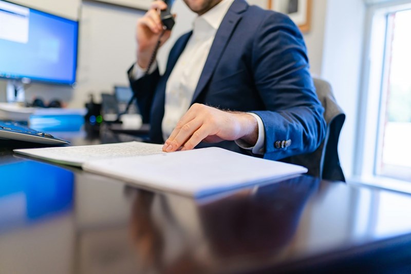 Businessman on the phone.