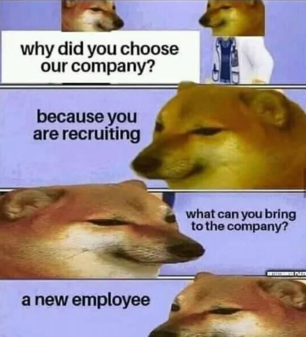 why did you choose our company? because you are recruiting a new employee what can you bring to the company? BETIETHNESS PLAn