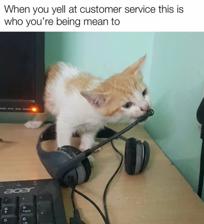 When you yell at customer service this is who you're being mean to acer 8+ 5 9 PQUp