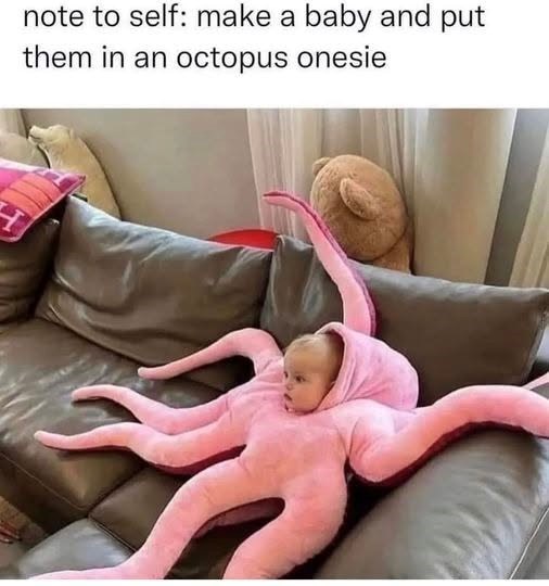 note to self: make a baby and put them in an octopus onesie