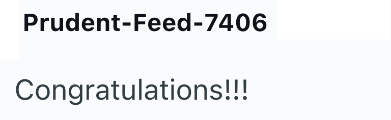 Prudent-Feed-7406 Congratulations!!!