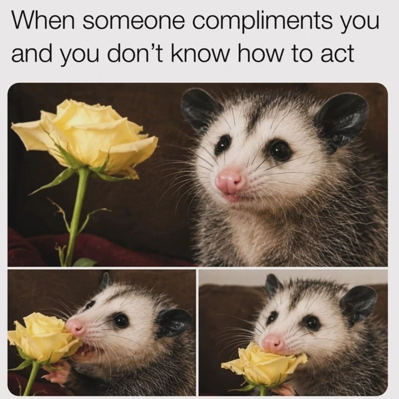 When someone compliments you and you don't know how to act