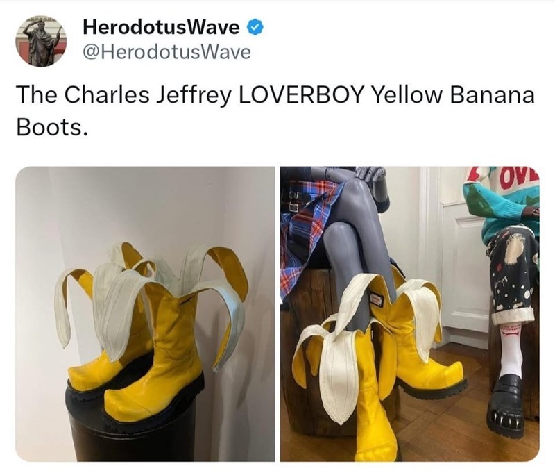 Herodotus Wave @HerodotusWave The Charles Jeffrey LOVERBOY Yellow Banana Boots. TOV