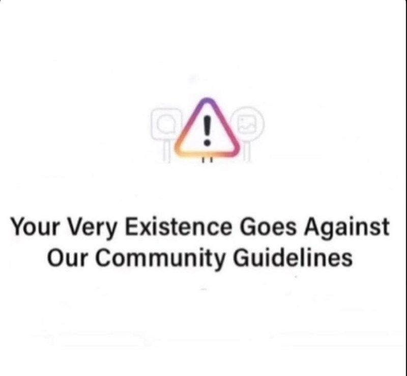 A Your Very Existence Goes Against Our Community Guidelines