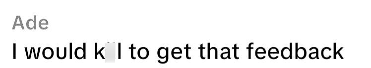 Ade I would k I to get that feedback