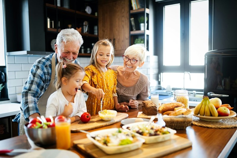 Grandparents spending time with their grandchildren whom they didn't raise. 