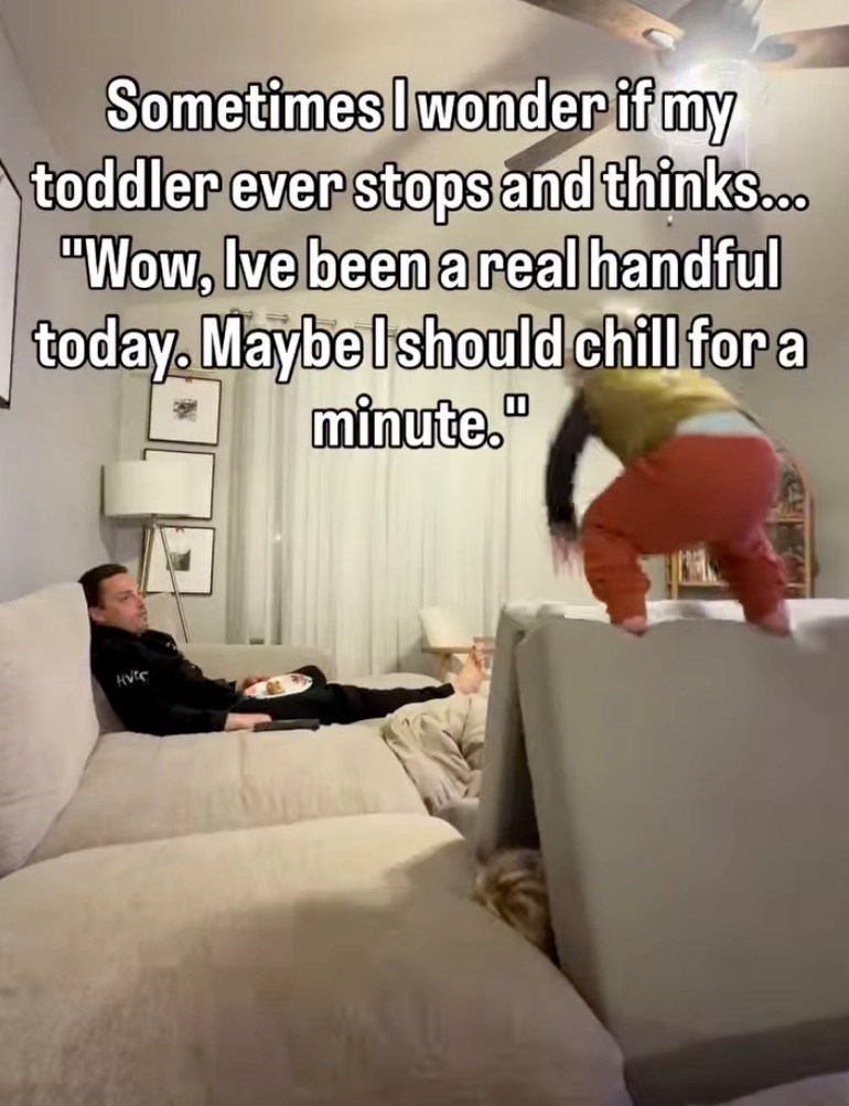Sometimes I wonder if my toddler ever stops and thinks... "Wow, Ive been a real handful today. Maybe I should chill for a minute." HVEC